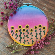 Load image into Gallery viewer, Field of Sunflowers Mixed Media Embroidery Kit