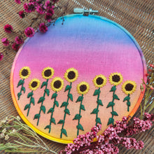 Load image into Gallery viewer, Field of Sunflowers Mixed Media Embroidery Kit