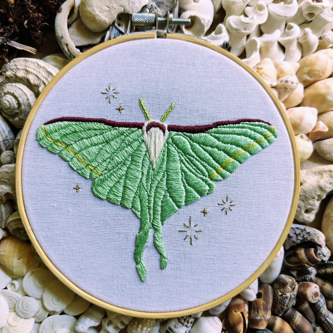 Luna Moth Embroidery Kit