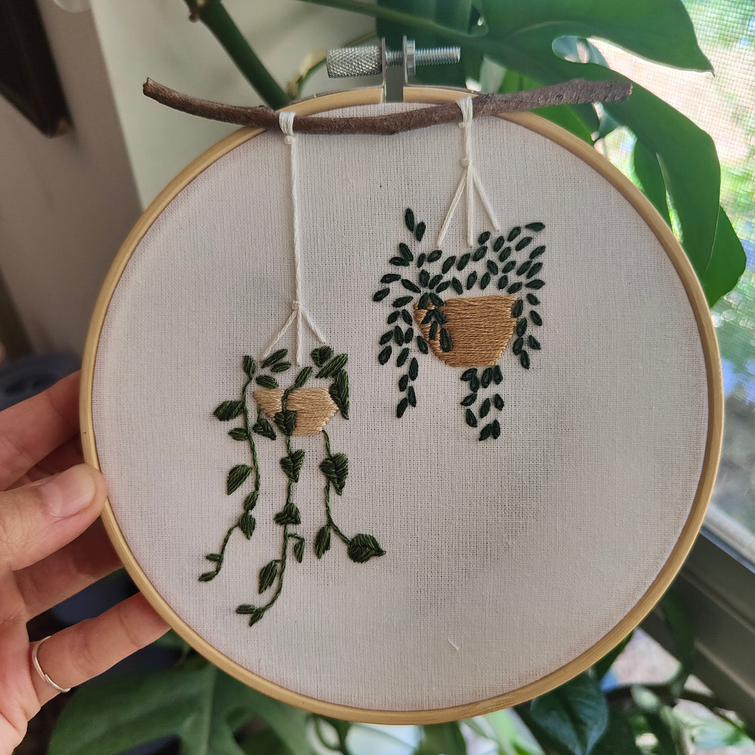 Hanging Plants Embroidery Kit