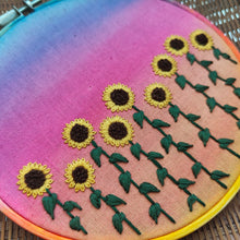 Load image into Gallery viewer, Field of Sunflowers Mixed Media Embroidery Kit
