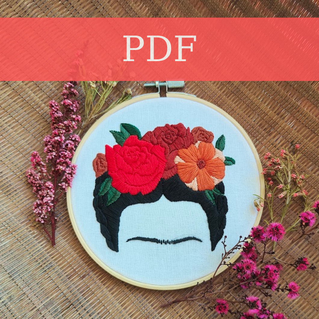 PDF - Frida Embroidery Template and Instructions