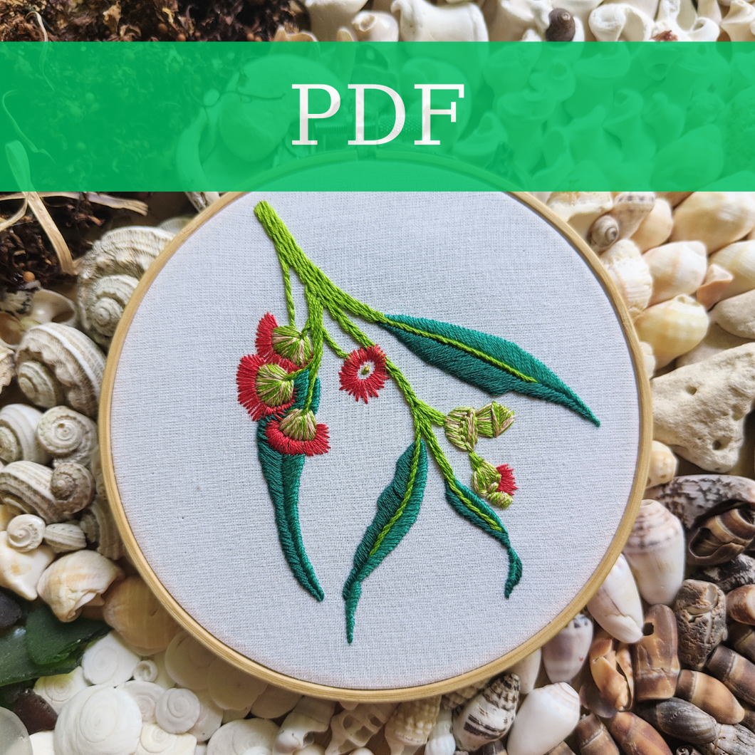 PDF - Gum Leaf Embroidery Template and Instructions