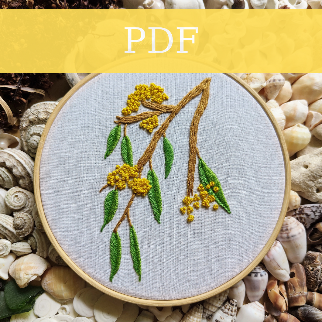 PDF - Wattle Embroidery Template and Instructions
