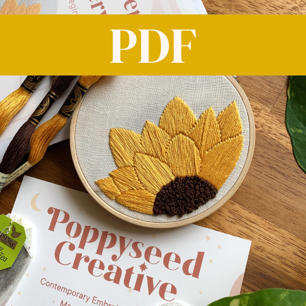 PDF - Sunflower Embroidery Template and Instructions